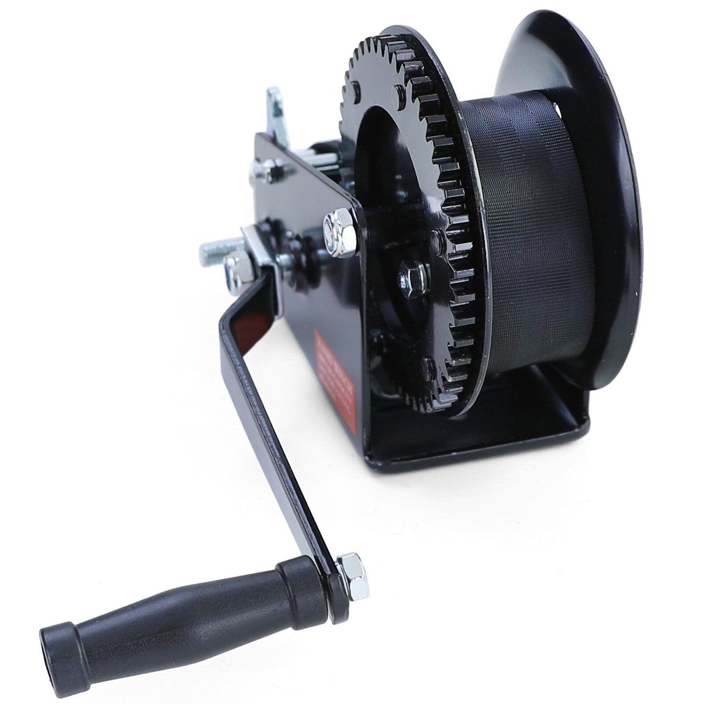 Professional Winch Hand Winch with Strap 1500kg 8m Black for Car Trailers