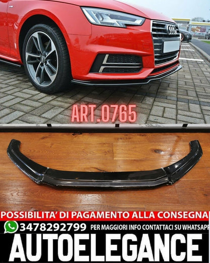 SPLITTER ANTERIORE ADATTO PER AUDI A4 B9 2015+ LOOK RS4 S4 ABS DESIGN SPORTIVO