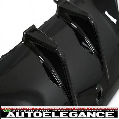 Diffusore mantovana per paraurti posteriore doppia uscita con terminali di scarico adatto per mercedes classe c c205 a205 coupe cabriolet (2014-2019) c43 design night package