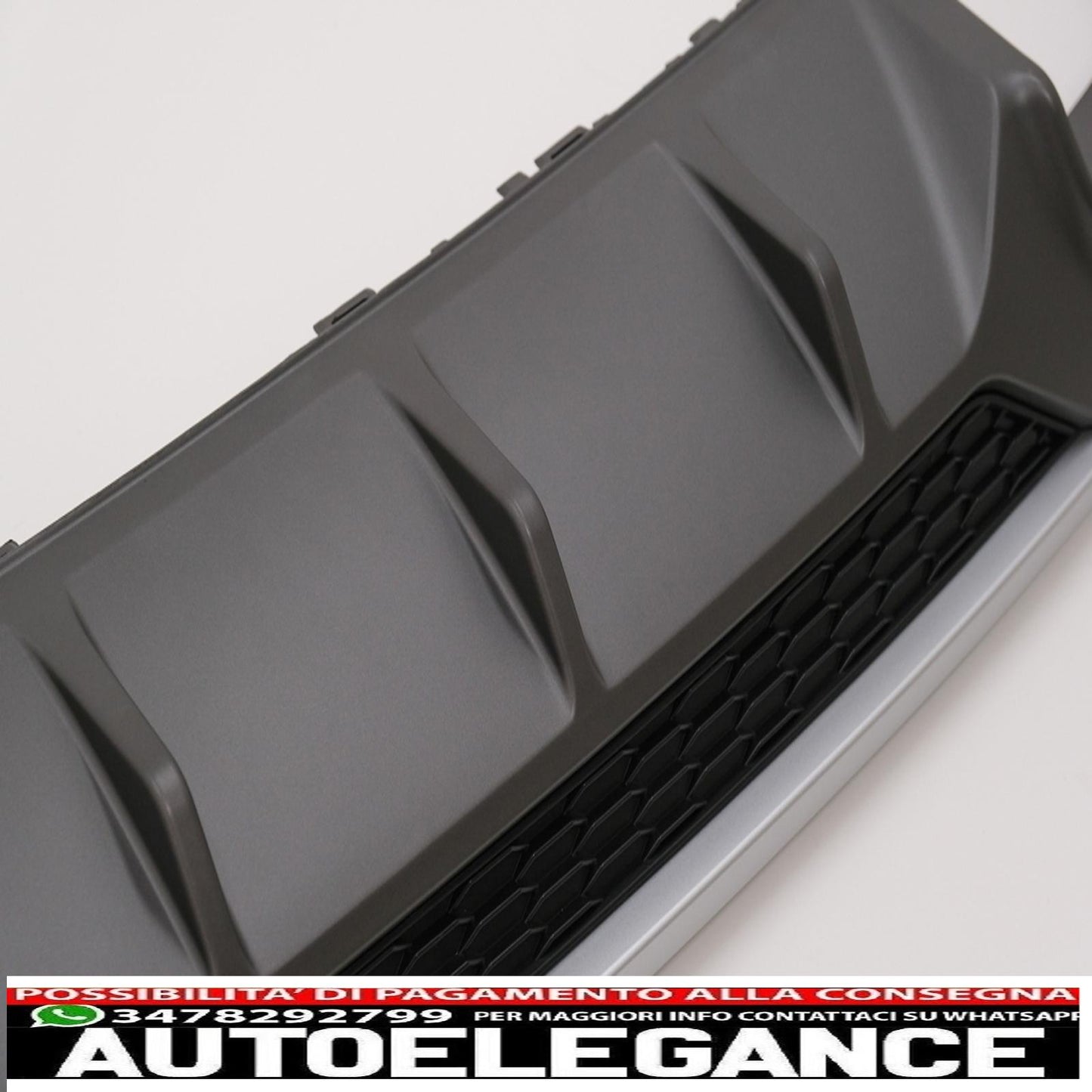 Rear bumper valance diffuser with exhaust tips exhaust tips suitable for audi a3 8v restyling hatchback sportback (2016-2019) standard bumper (se) s3 design