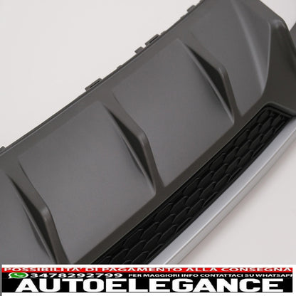 Rear bumper valance diffuser with exhaust tips exhaust tips suitable for audi a3 8v restyling hatchback sportback (2016-2019) standard bumper (se) s3 design