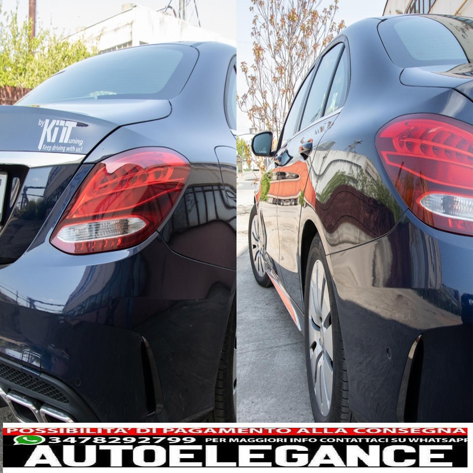 Alette paraurti posteriori alette laterali flic adatte per mercedes classe c w205 (2014-2020) pianoforte nero AUTOELEGANCERICAMBI