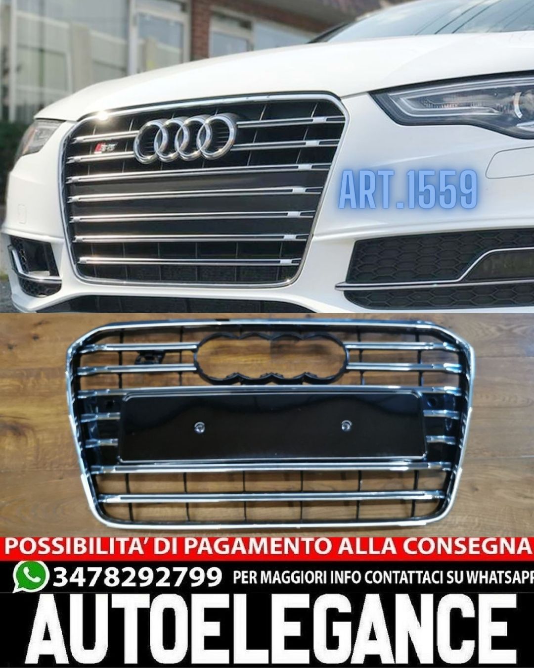 GRILLE SUITABLE FOR AUDI A5 2007-2011 RS5 LOOK BLACK SPORTY DESIGN 