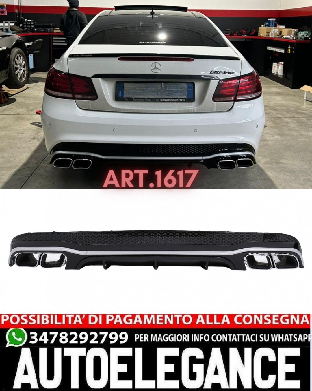 DIFFUSORE ADATTO PER MERCEDES CLASSE E C207 - A207 FACELIFT 2013-2017 LOOK E63