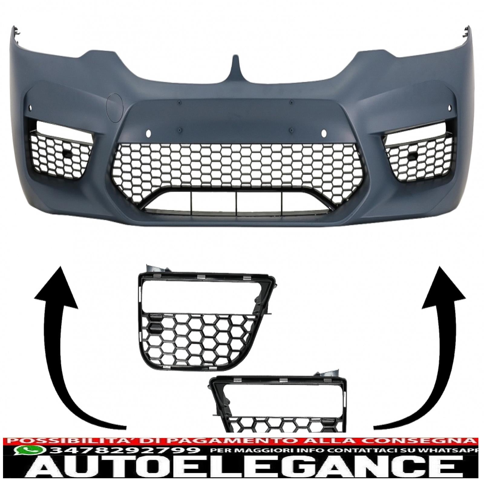 Copri fendinebbia griglie laterali adatto per BMW Serie 5 G30 G31 (2017-up) M5 Design Piano Black AUTOELEGANCERICAMBI