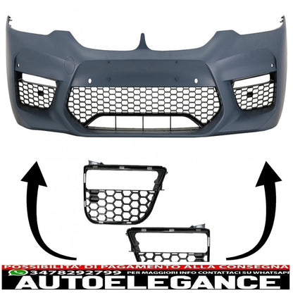 Copri fendinebbia griglie laterali adatto per BMW Serie 5 G30 G31 (2017-up) M5 Design Piano Black AUTOELEGANCERICAMBI
