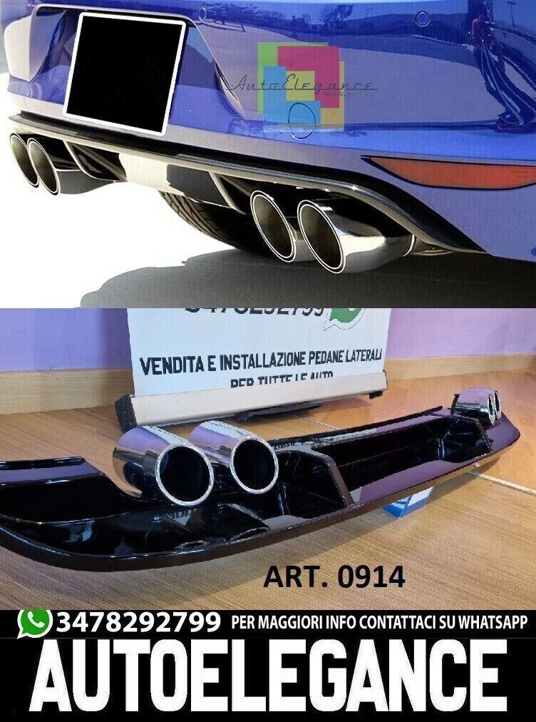 VW GOLF 7.5 2017-2020 REAR DIFFUSER UNDER BUMPER TIP-OFFS LOOK R 0914