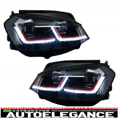 central grille without badge suitable for vw golf 7.5 vii facelift (2017-up) with led headlights dynamic sequential cornering lights gti design 