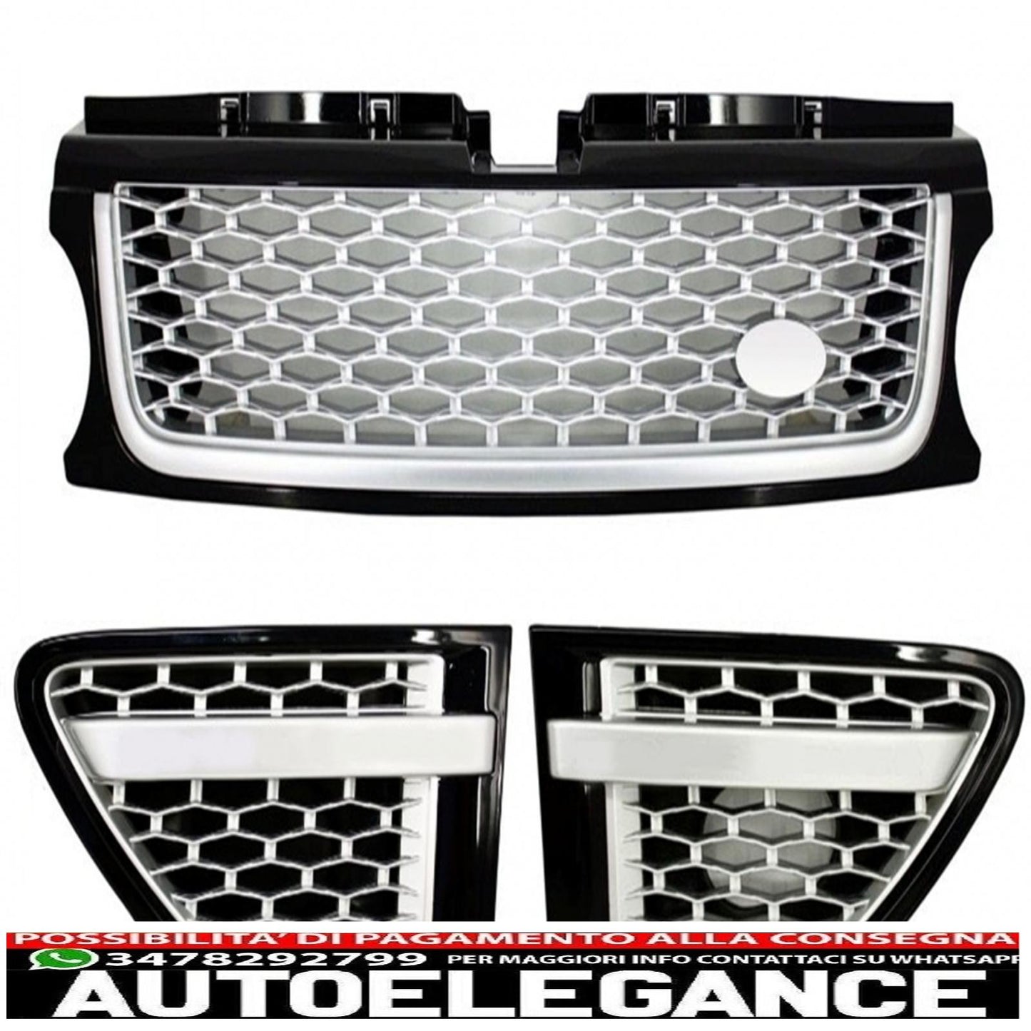 body kit suitable for land rover sport l320 restyling (2009-2013) design autobiography edition black grille silver 