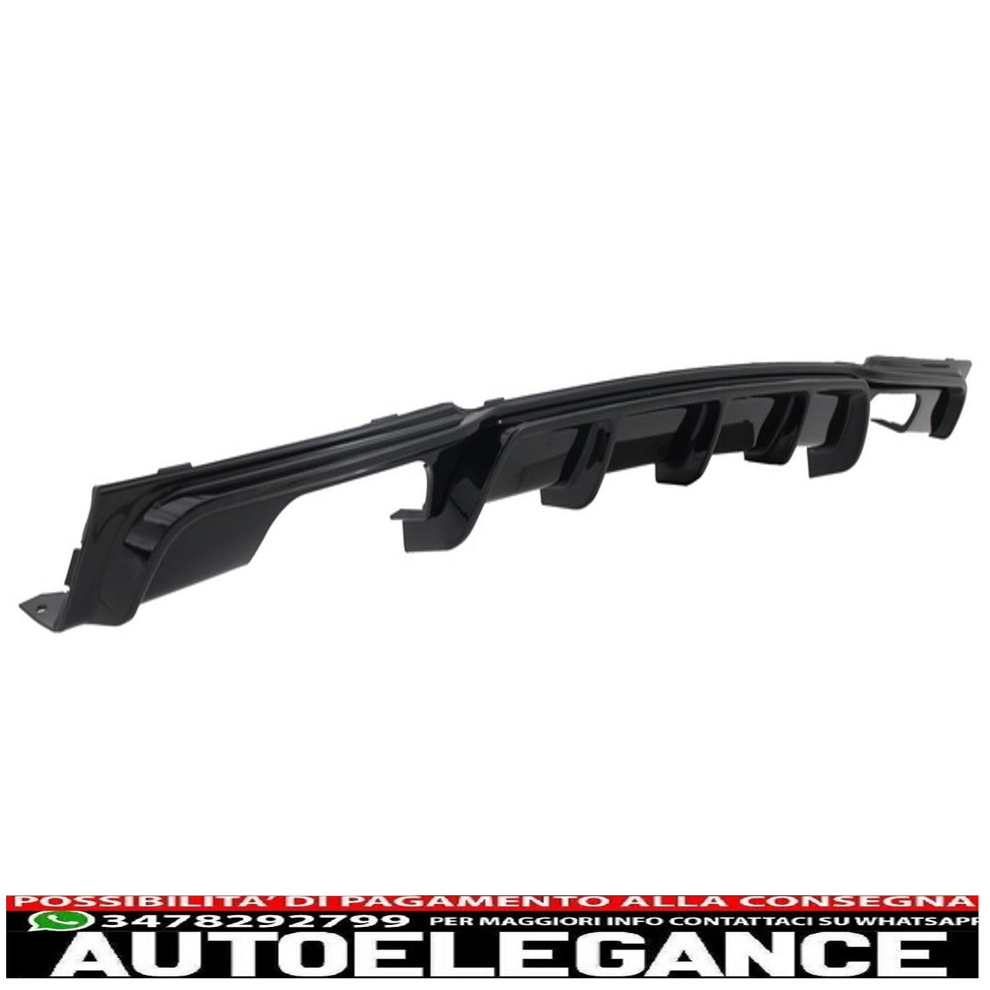 Spoiler paraurti anteriore con diffusore posteriore adatto per BMW Serie 3 F30 F31 (2011-up) M Performance Design Brillante Black Edition
