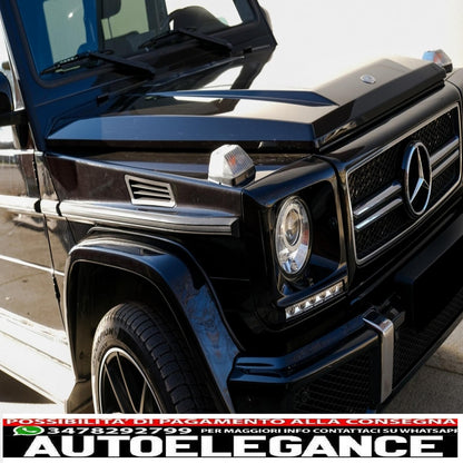 fari anteriori cromati adatti per mercedes classe g w463 (1989-2012) look bi-xeno