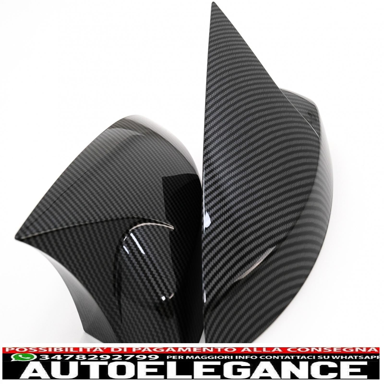calotte specchietti adatte per audi a3 8v rs3 cabriolet limousine sportback (2012-2019) bat look carbonio AUTOELEGANCERICAMBI