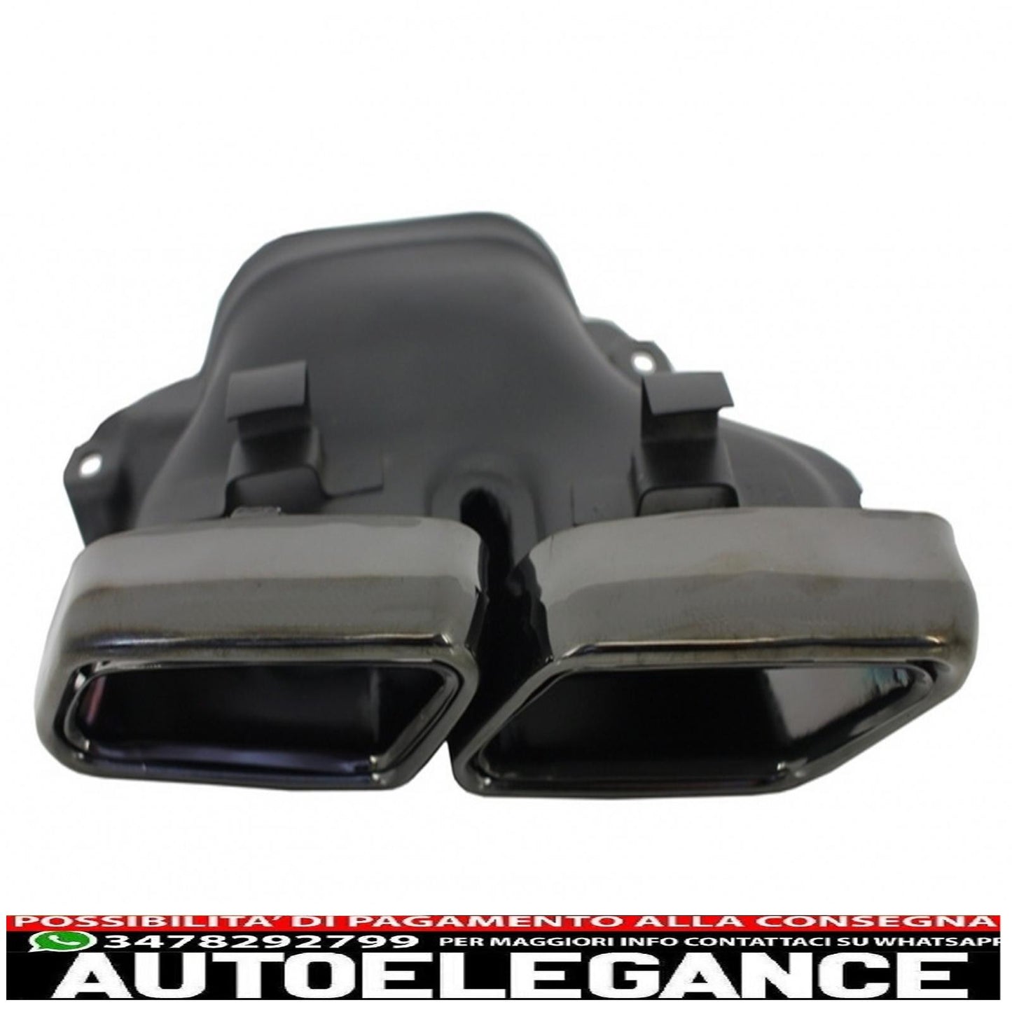 diffusore posteriore con terminali di scarico nero adatto per mercedes classe e w212 s212 amg sport line facelift (2013-2016) design e63