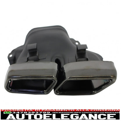 diffusore posteriore con terminali di scarico nero adatto per mercedes classe e w212 s212 amg sport line facelift (2013-2016) design e63