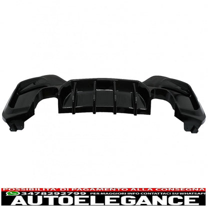 spoiler paraurti posteriore mantovana diffusore doppia uscita adatto per bmw serie 1 f20 f21 lci (2015-2019) nero pianoforte
