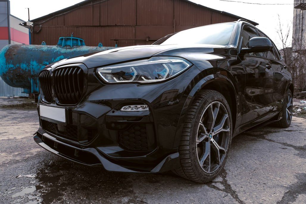 SPLITTER SUITABLE FOR BMW X5 G05 2018-2022 GLOSSY BLACK LOOK SPORTY DESIGN