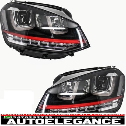 Front bumper suitable for vw golf vii golf 7 from 2013 onwards gti look with 3d led dlr red headlights and grille 