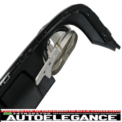 Diffusore e terminali di scarico per paraurti posteriore adatti per audi a6 c8 4k avant berlina (2018-up) rs6 design pianoforte nero