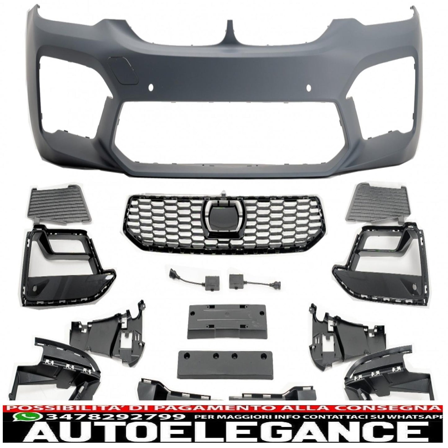 front bumper suitable for bmw 5 series g30 g31 limousine touring (2017-2019) m5 sport restyling design 