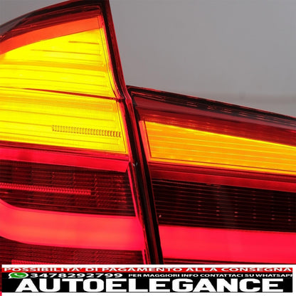 conversione fanali posteriori a led al design lci adatti per bmw serie 3 f30 pre lci lci (2011-2019) rosso trasparente con luce di svolta sequenziale dinamica AUTOELEGANCERICAMBI
