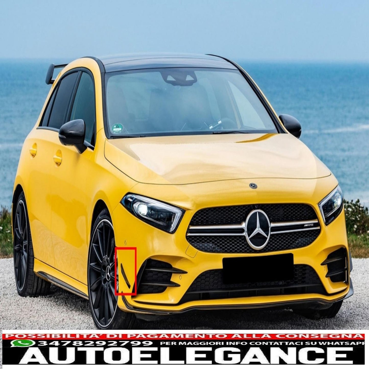 Alette del paraurti anteriore alette laterali adatte per mercedes classe a w177 v177 (04.2018-up) a35 design black edition AUTOELEGANCERICAMBI