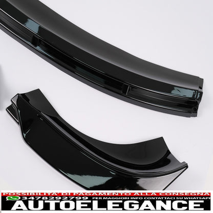Front bumper additional spoiler lip suitable for Tesla Model 3 (2017-up) Piano Black 