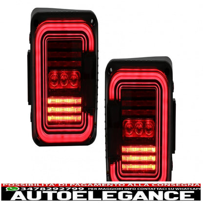 Fanali posteriori full led adatti per jeep wrangler jk (2007-2017) fumé