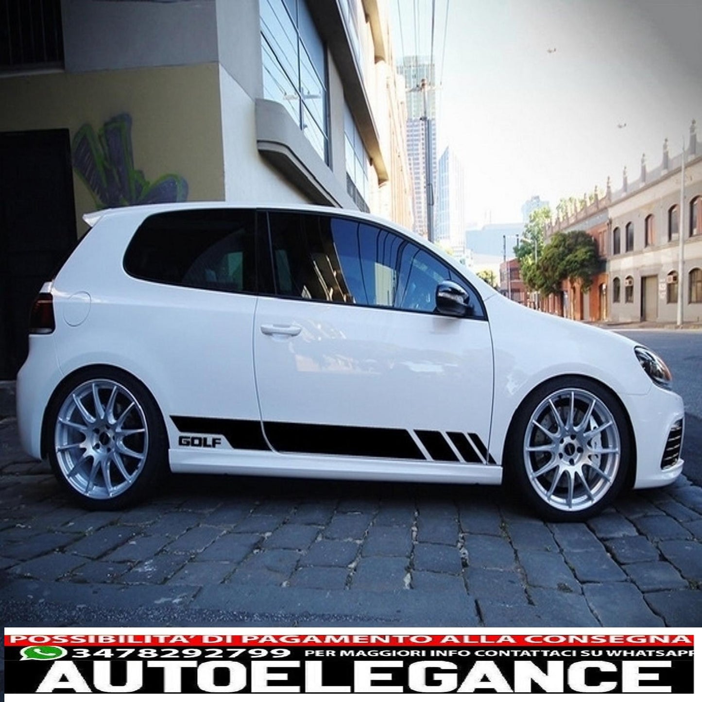 side skirts with side decals black vinyl sticker suitable for vw golf vi golf 6 (2008-2014) gti design