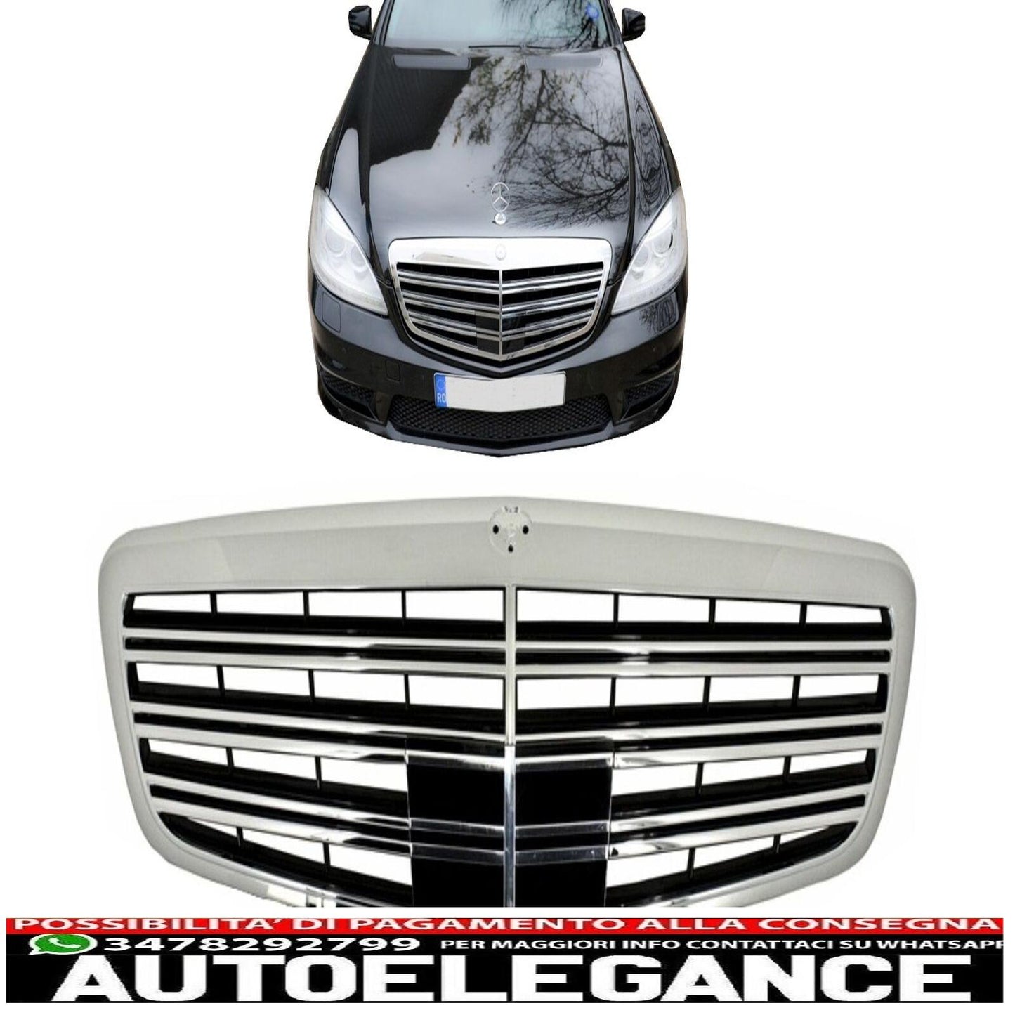 Griglia Anteriore per Mercedes W221 Classe S Facelift 2011-2013 S63 S65 Design-mostra il titolo originaleTesto originaleFront Grille for Mercedes W221 S-Class Facelift 2011-2013 S63 S65 Design