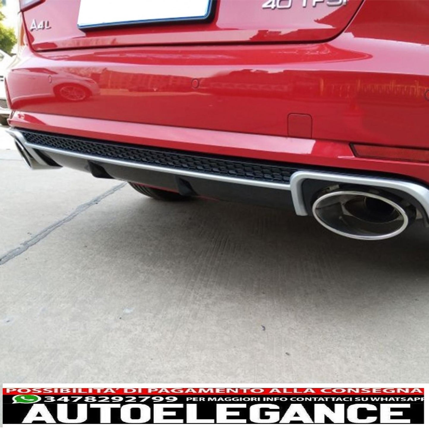 Punte di scarico del diffusore della mantovana del paraurti posteriore adatte per audi a4 b9 8w (2016-2018) berlina avant rs4 design