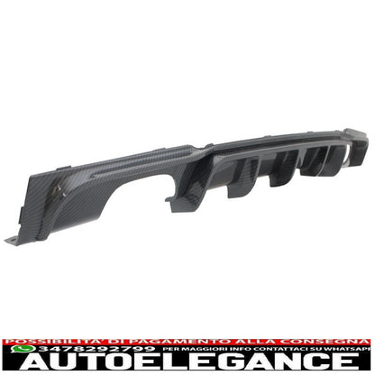 spoiler anteriore con diffusore posteriore uscita singola/doppia in carbonio e terminali di scarico in fibra di carbonio opaca adatto per BMW Serie 3 F30 F31 (2011-up) limousine Touring M Performance Design