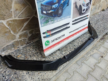 VW GOLF 7.5 SPLITTER LIP SPOILER UNDER FRONT BUMPER ABS GLOSSY BLACK