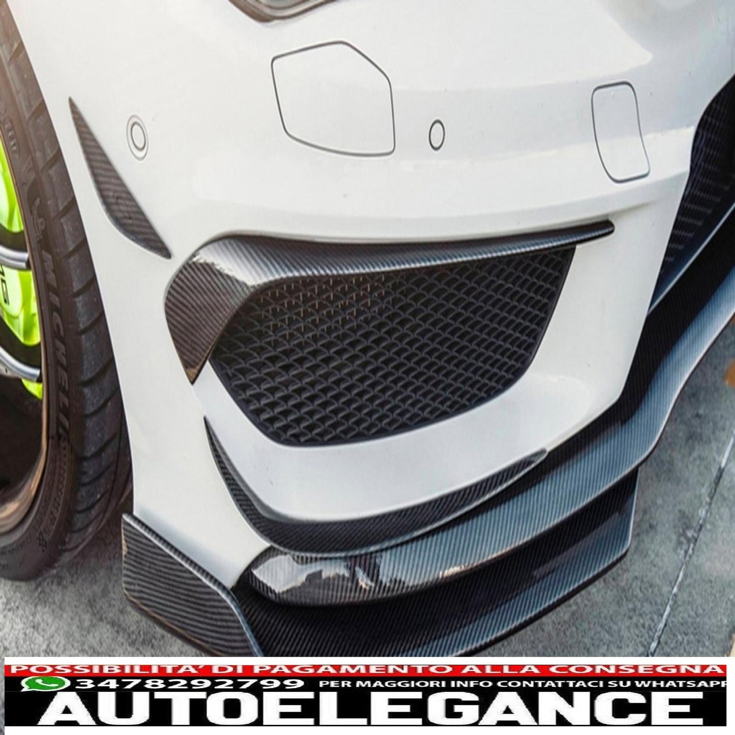 Front Bumper Splitter Aerodynamic Wings Suitable For Mercedes Benz CLA W117 C117 X117 (2013-2016) CLA45 A-Design Carbon Film Cover