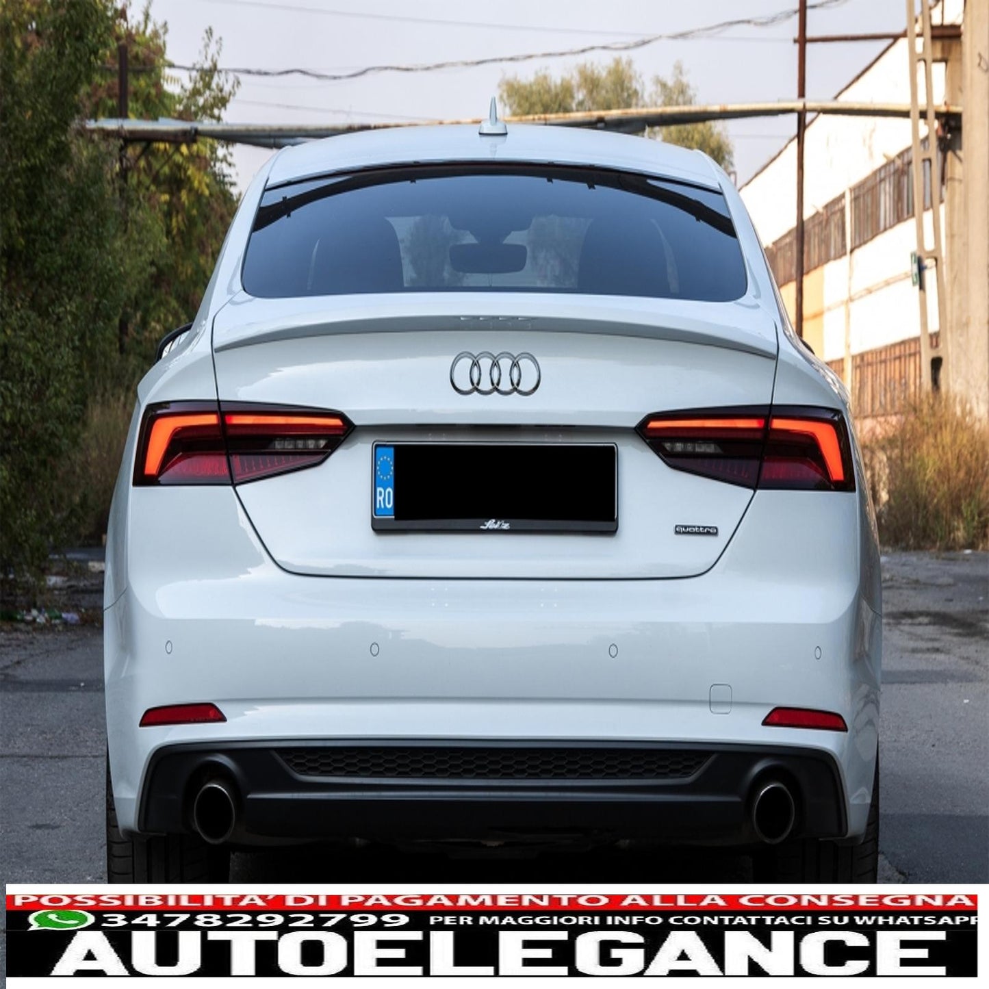 Trunk lid spoiler suitable for audi a5 f5 8w8 5d sportback (2017-up) original design 