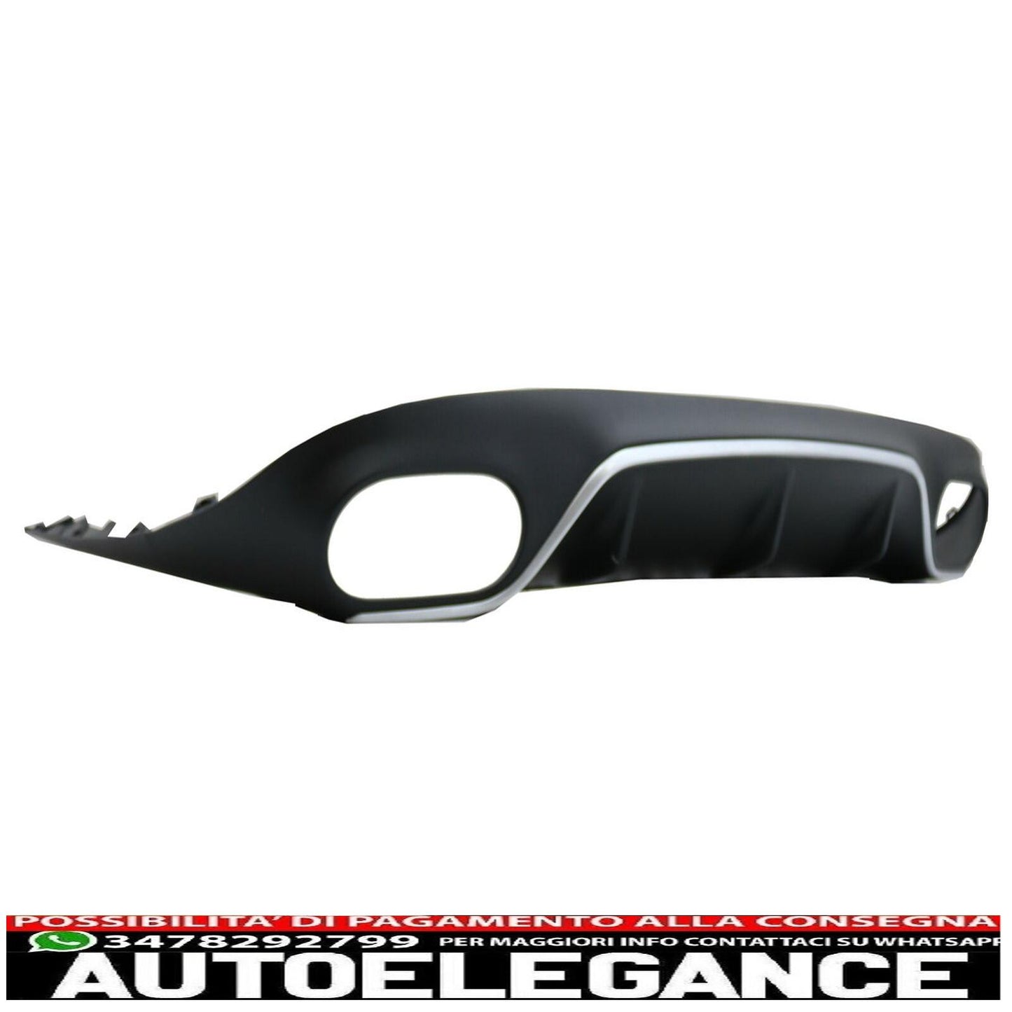 Diffuser for Mercedes E C238 A238 Sport Line 16-19 E53 Look Exhaust Silver - show original titleOriginal textDiffusor für Mercedes E C238 A238 Sport Line 16-19 E53 Look Auspuff Silber