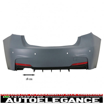 complete body kit suitable for bmw 3 series f30 (2011-2019) m-technik design with exhaust muffler tip 