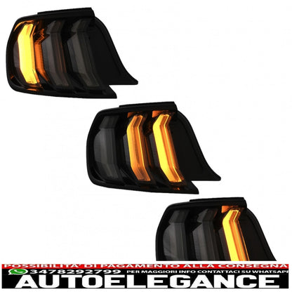 fanali posteriori full led adatti per ford mustang vi s550 (2015-2019) fumé con indicatori di direzione sequenziali dinamici