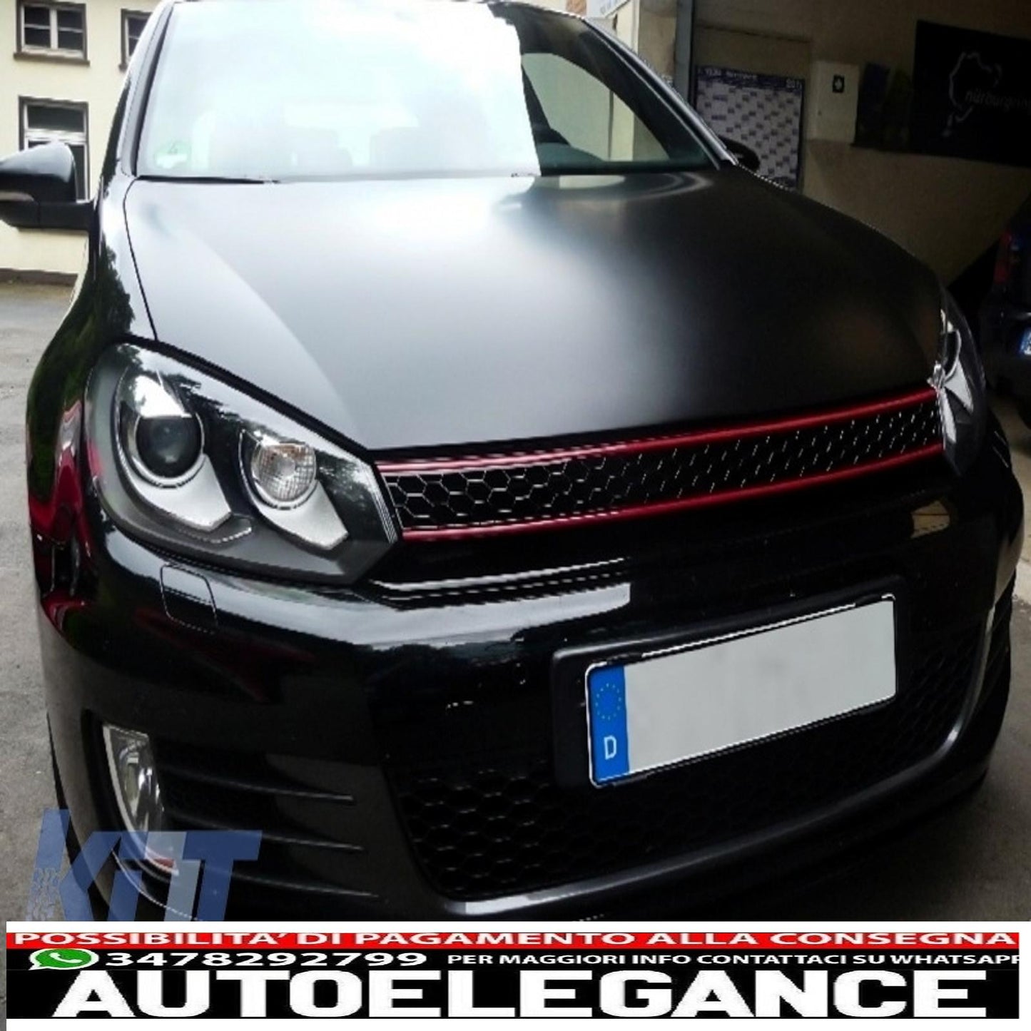 paraurti anteriore adatto a vw golf vi 6 (2008-2013) gti look senza pdc