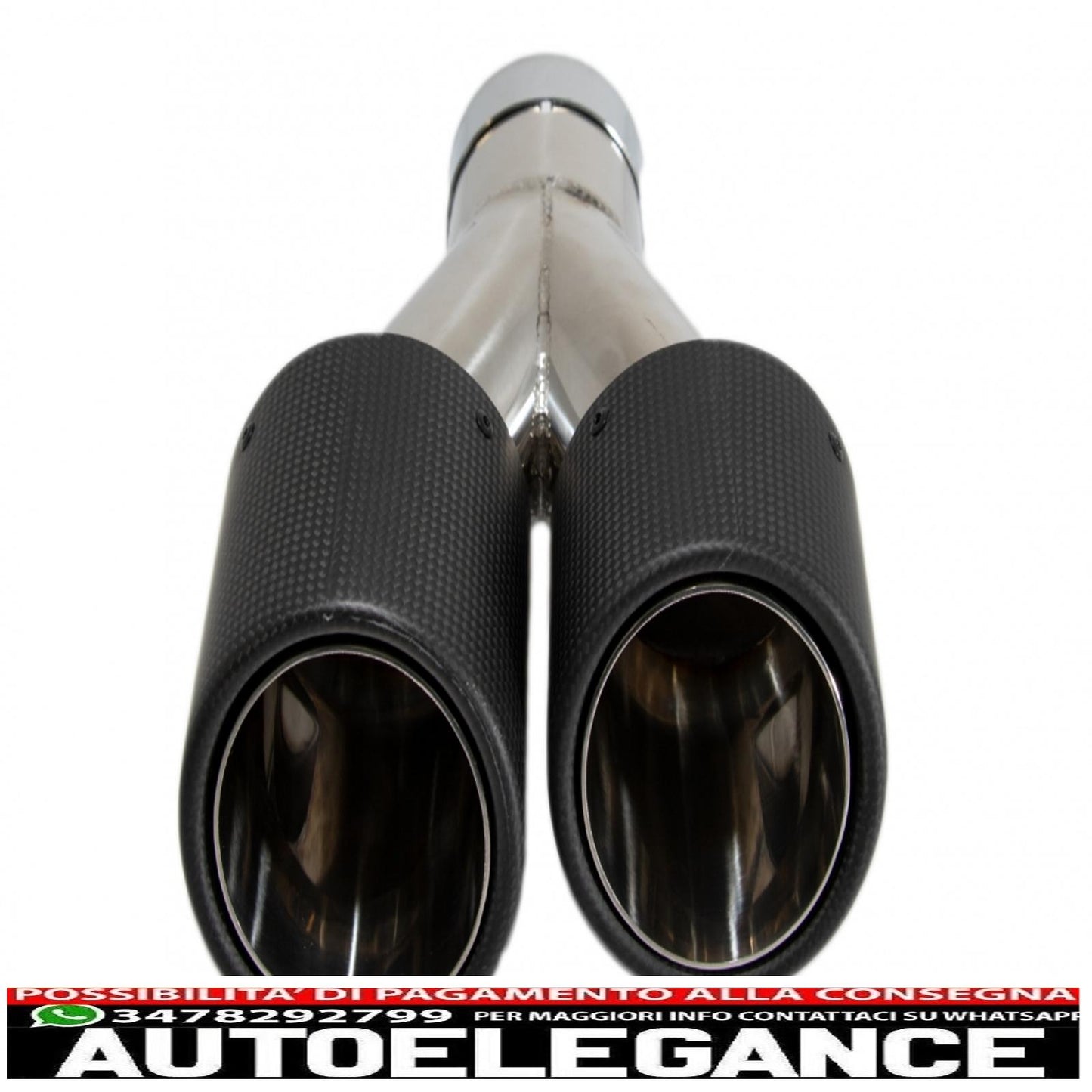 Universal Dual Exhaust Tips Carbon Fiber Matte Finish Dual Exhaust Tips Inlet 6cm/2.36inch 