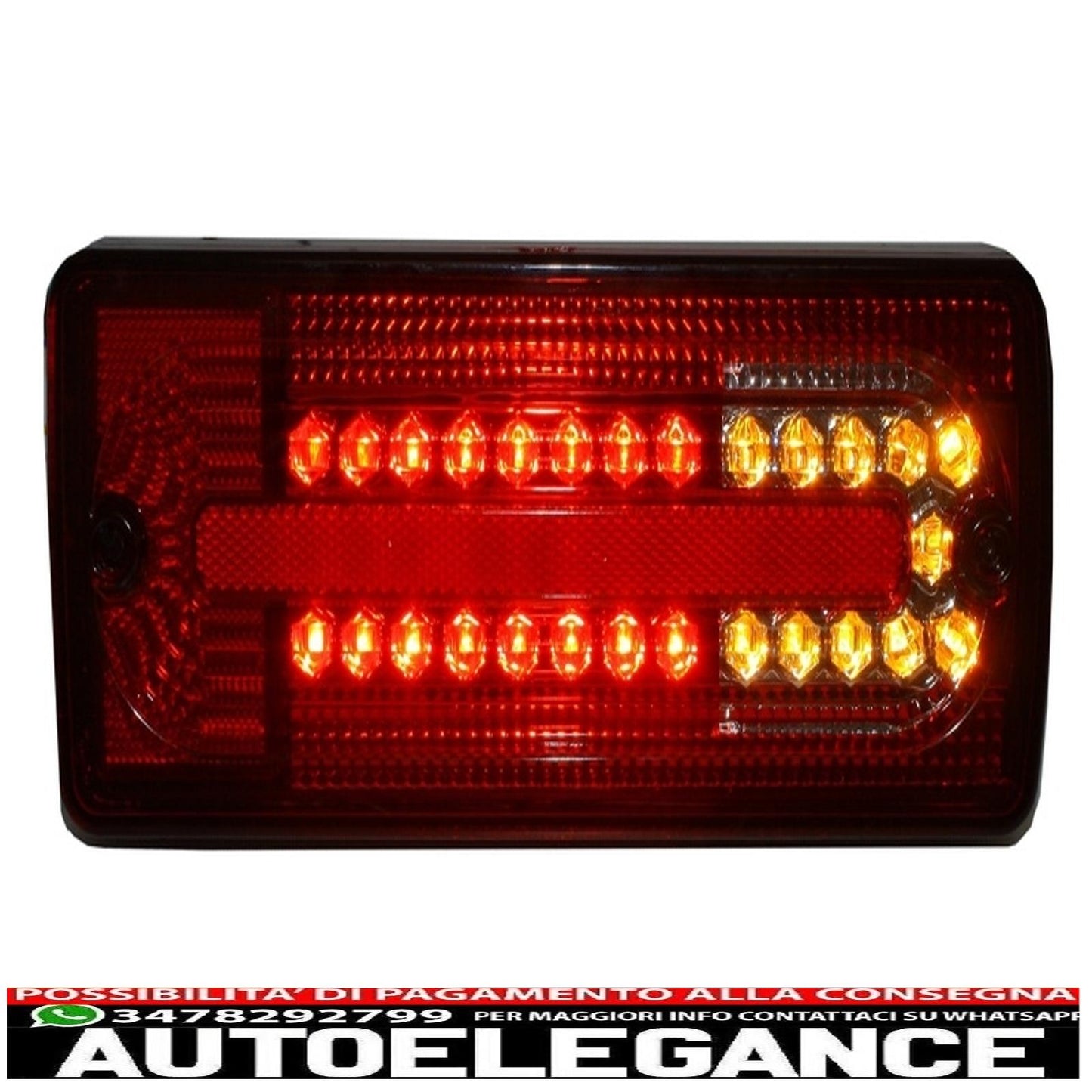 led rear lights suitable for mercedes g class w463 (1989-2015) red transparent