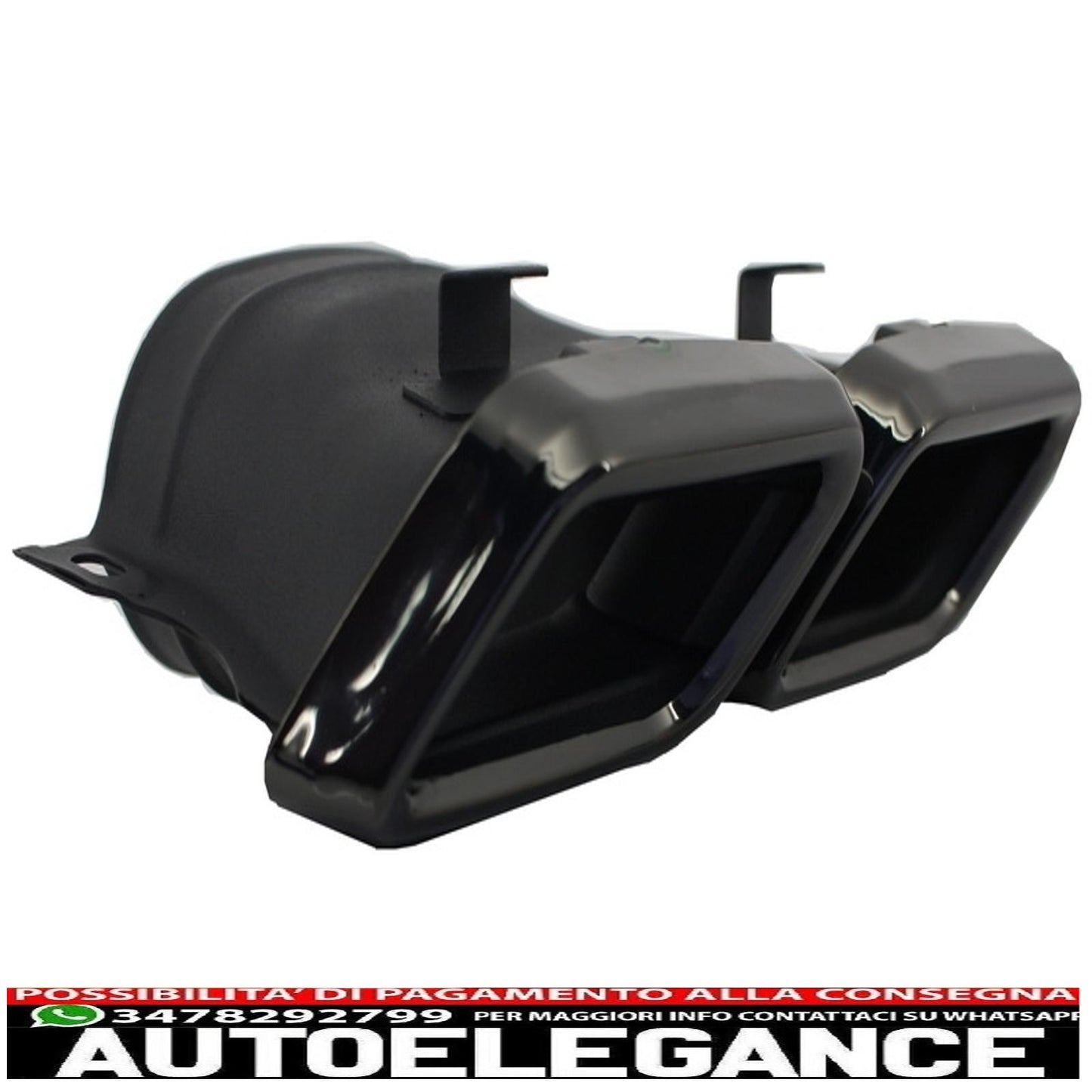 Rear Diffuser and Exhaust Tips Suitable for Mercedes C Class W205 S205 (2014-2018) C63 Design Black Package Only for Standard Bumper 