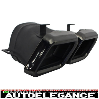 Rear Diffuser and Exhaust Tips Suitable for Mercedes C Class W205 S205 (2014-2018) C63 Design Black Package Only for Standard Bumper 