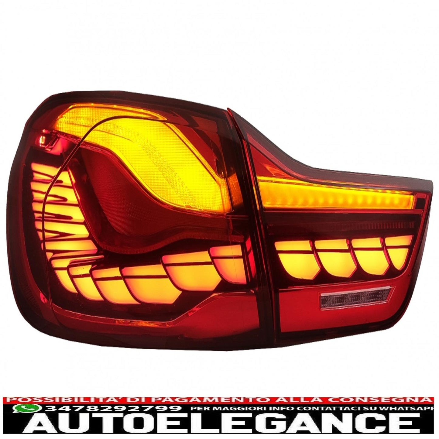 fanali posteriori oled adatti per bmw serie 4 f32 f33 f36 m4 f82 f83 (2013-03.2019) rosso trasparente con luce di svolta sequenziale dinamica
