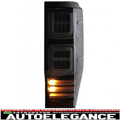led rear lights suitable for ford ranger (2012-2018) transparent with dynamic sequential direction indicators