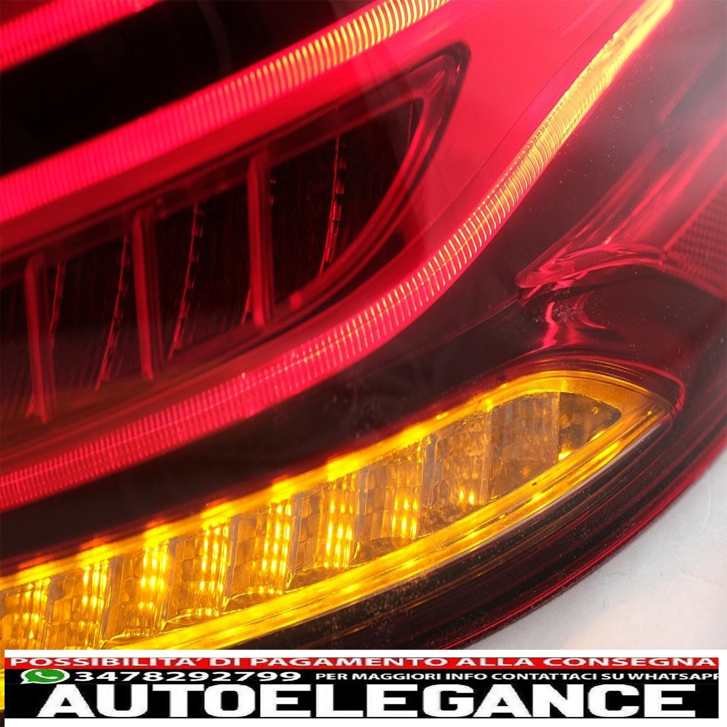 full led rear lights suitable for mercedes m class w166 (2012-2015) red white left