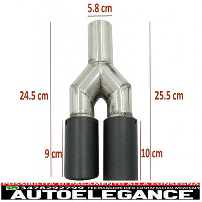 Universal exhaust tip matt carbon fiber tip 5.8cm inlet left side