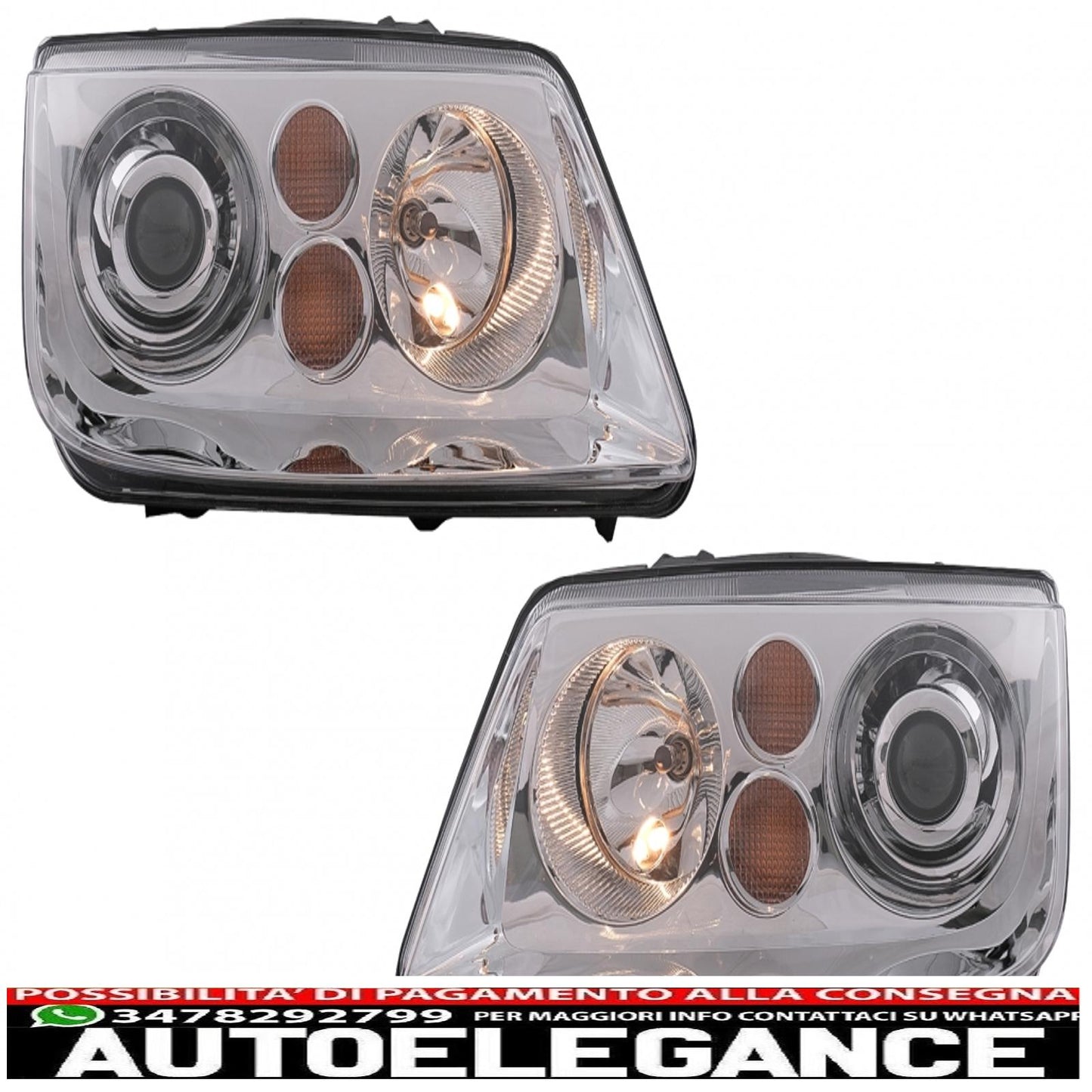 headlights suitable for vw bora (09.1998-07.2005) chrome