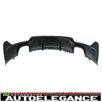 Front Bumper Spoiler Lip with Rear Bumper Diffuser Double Dual Outlet and Exhaust Tips Suitable for BMW 4 Series F32 F33 F36 Coupe Cabrio Grand Coupe (2013-03.2019) m-performance design