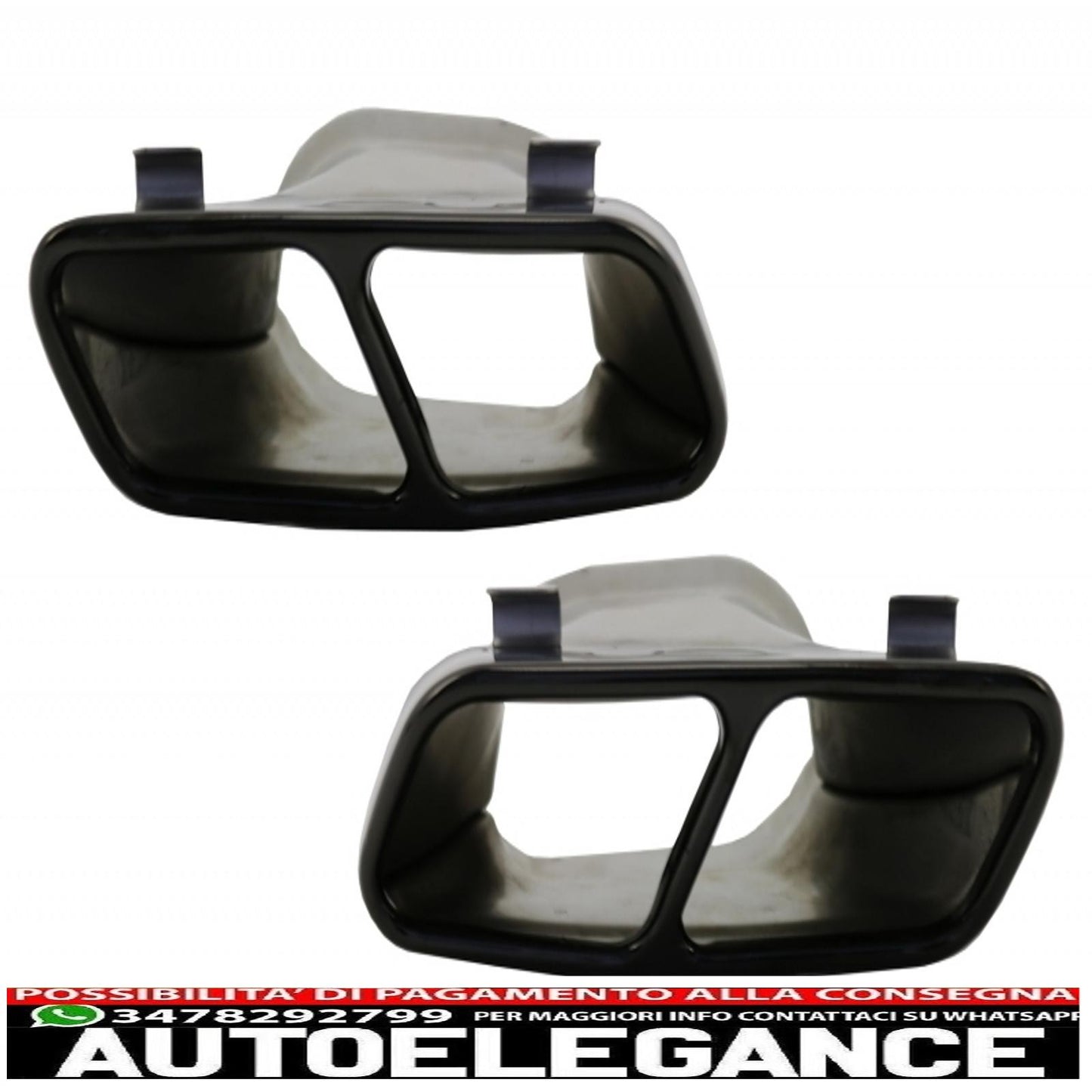 diffusore aria paraurti posteriore con terminali marmitta nero adatto per mercedes w117 cla (2013-2018) restyling cla45 carbon look