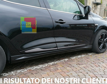 RENAULT CLIO 4 IV 5 DOORS PAIR OF SIDE SKIRTS UNDER THE DOOR IN ABS RS LOOK-.